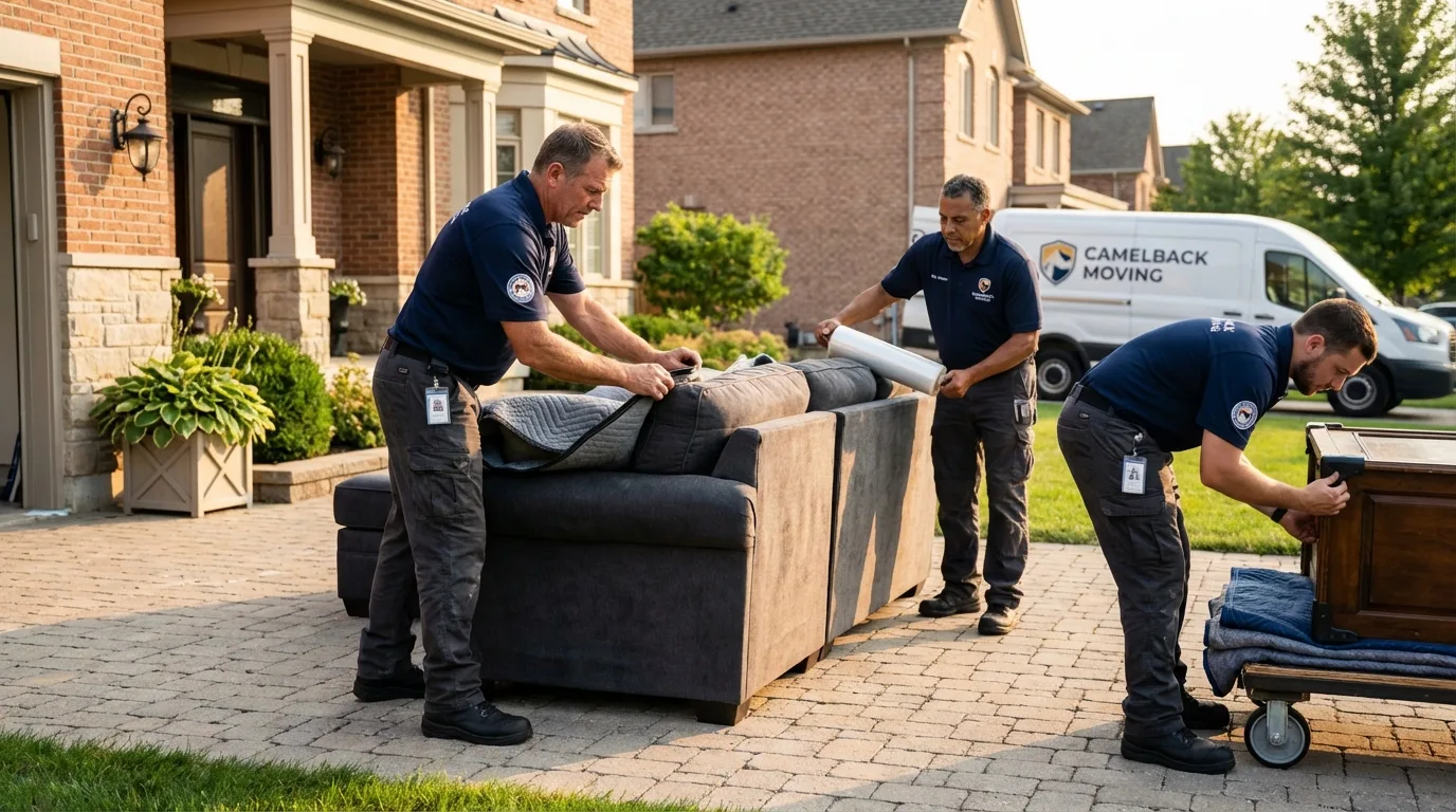 Large estate moving crew wrapping furniture in Frenchburg, KY