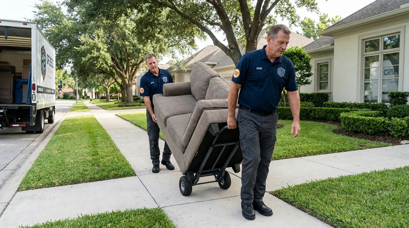 Local residential moving crew loading furniture in Frenchburg, KY